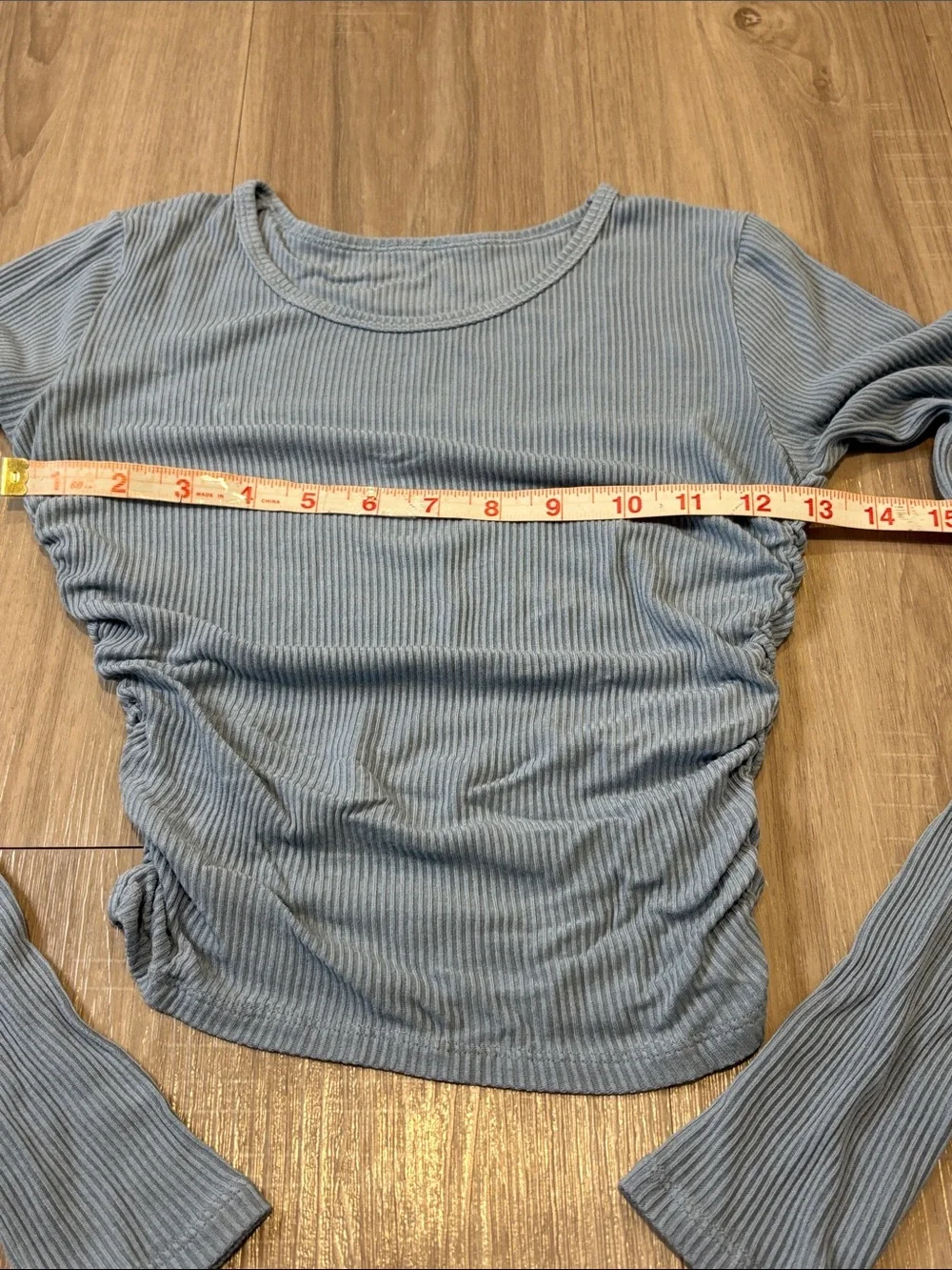 Alo Yoga Gather Long Sleeve in Light Blue Gray